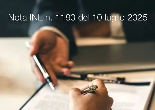 Nota INL n. 1180 del 10 luglio 2025 Nota INL n. 1180 del 10 luglio 2025